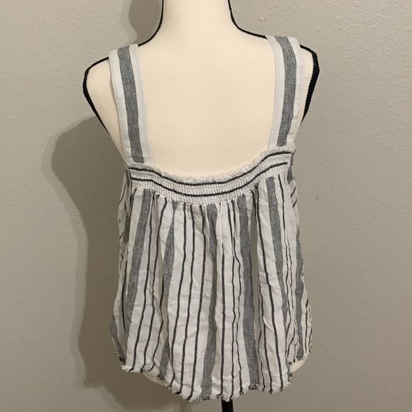 Vince Camuto Black and White Striped Top - Picture 4 of 6